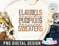 Flannels Hayrides Pumpkins Bonfires | PNG Sublimation File