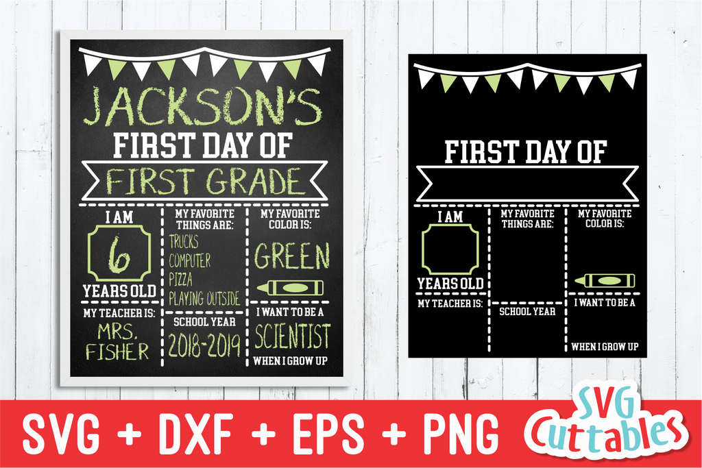 First Day of School Flags SVG Cut File