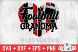 Football Grandma Heart Paint Strokes | SVG Cut File