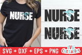 Distressed Nurse with Caduceus | SVG Cut File