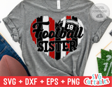 Football Sister Heart Paint Strokes | SVG Cut File