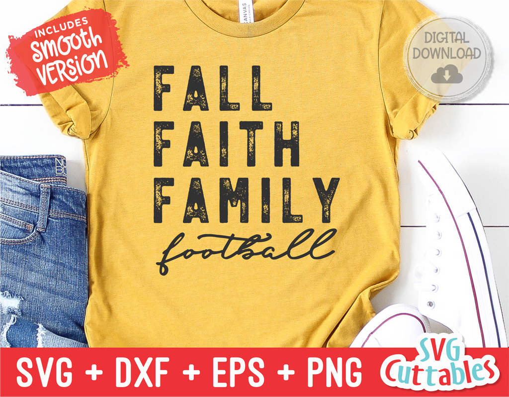 Fall Faith Family Football | Football SVG Cut File