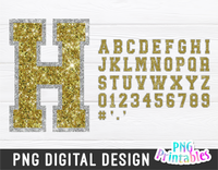 Glitter PNG Alphabet | Gold and Silver