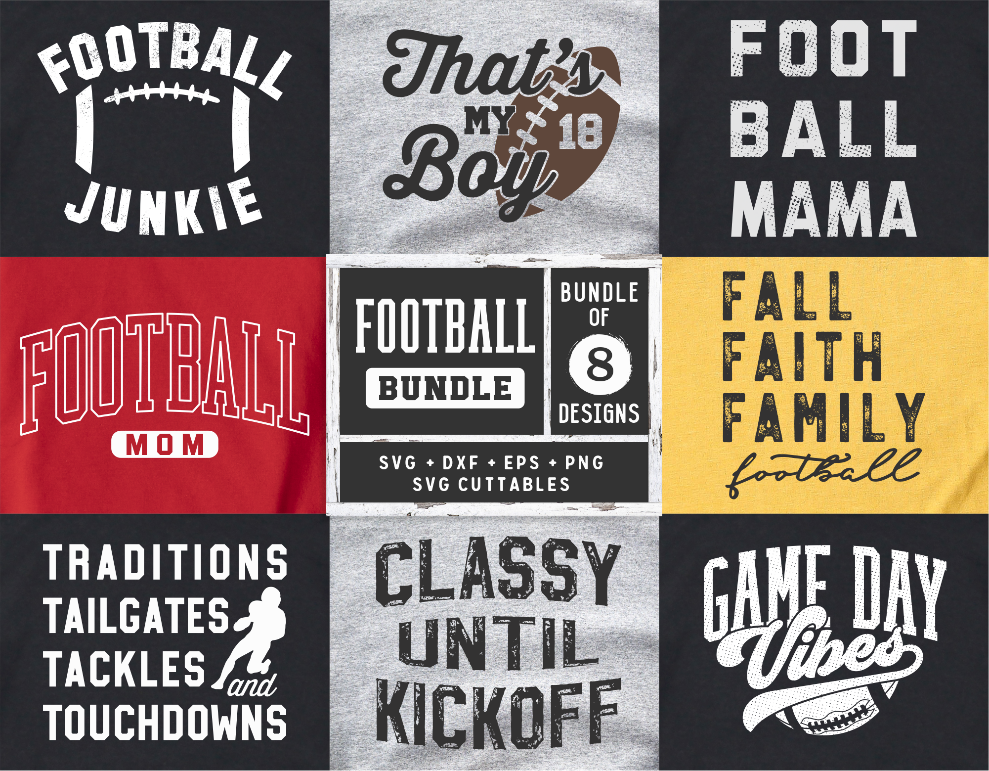 Football SVG Bundle - Buy t-shirt designs
