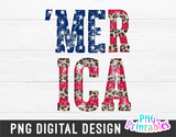 Merica | Fourth of July | PNG Sublimation File