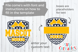 Cheer svg Template 009, svg cut file