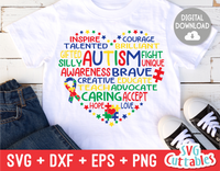 Autism Heart Subway Art  | SVG Cut File