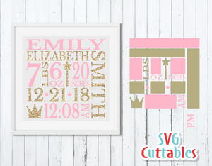 Baby Birth Announcement Princess