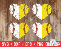 Split Baseball Softball Heart | SVG Cut File