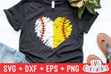 Split Baseball Softball Heart | SVG Cut File