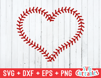 Baseball Stitches Heart | SVG Cut File