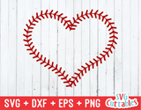 Baseball Stitches Heart | SVG Cut File