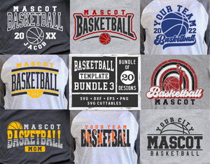 Basketball SVG Bundle 3 | Basketball Template Bundle 3