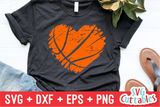 Basketball Heart Brush Strokes | SVG Cut File