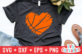 Basketball Heart Brush Strokes | SVG Cut File