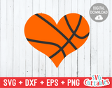 Basketball Heart  | SVG Cut File