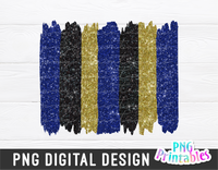Blue Black Gold Brush Strokes | PNG Sublimation File