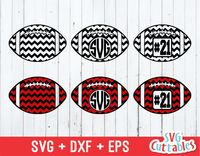 Chevron Football, Football Monogram Frame