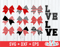 Cheer Bow Patterned Set with LOVE