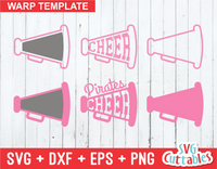 Cheer Cones Cheer Megaphones with Warp Template