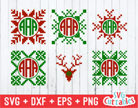 Christmas Sweater Monogram Frames