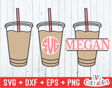 Coffee Drinks | Monogram Frames | SVG Cut File