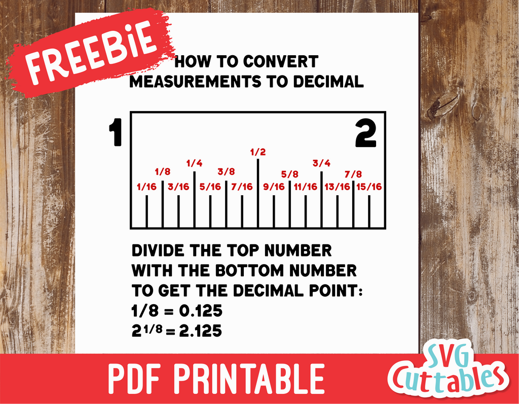 How to convert measurements to decimals  | PDF Printable
