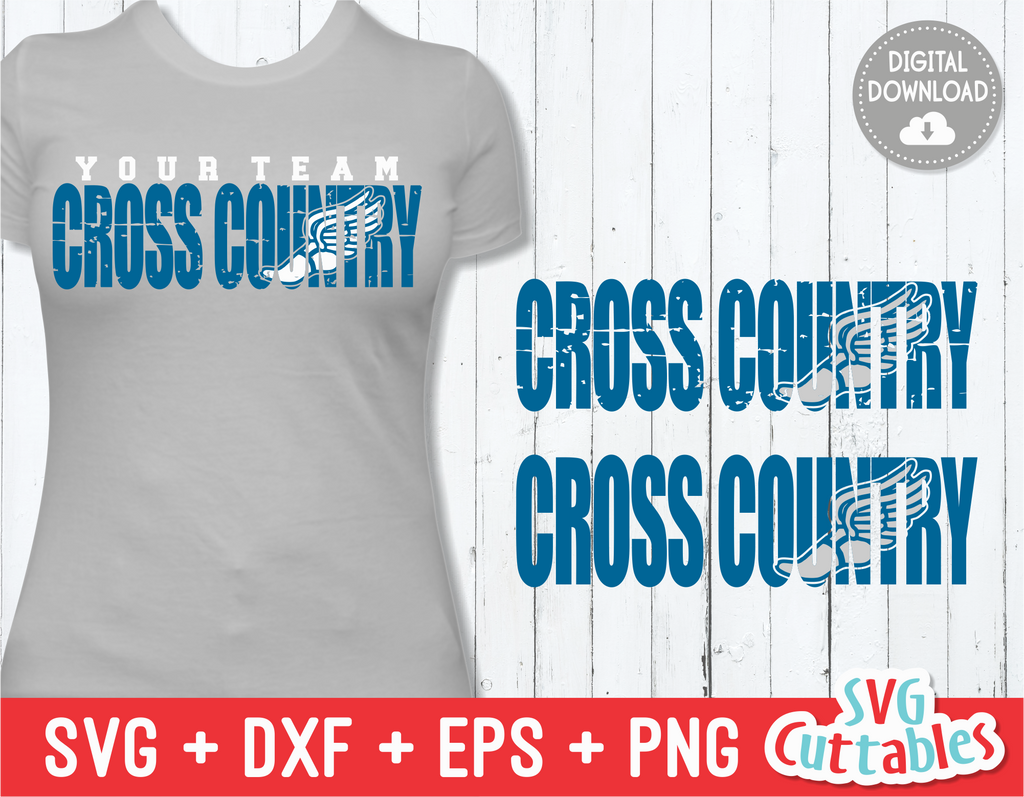 Cross Country Distressed | SVG Cut File
