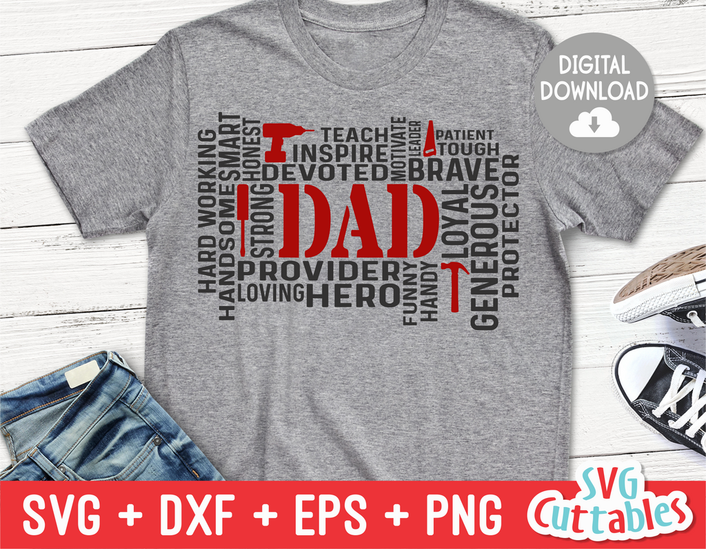 Dad Word Art  | Father's Day | SVG Cut File