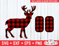 Deer plaid svg, buffalo plaid deer, plaid elbow patches, svg cut file