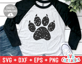 Distressed Paw Print with Claws