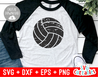 Distressed Volleyball, Grunge Volleyball, svg cut file