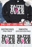Faith Hope Cure | Breast Cancer Awareness | SVG Cut File