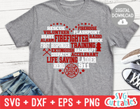 Firefighter Heart Subway Art | SVG Cut File