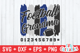 Football Grandma Paint Strokes SVG Cut File
