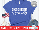 Freedom and Fireworks  |  Fourth of July  SVG Cut File