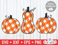 Gingham Plaid Pumpkins  | Fall Cut File