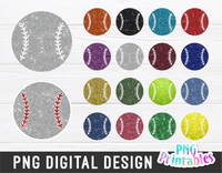 Glitter Baseball PNG Bundle