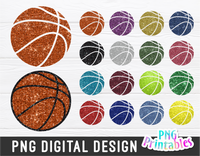 Glitter Basketball PNG Bundle