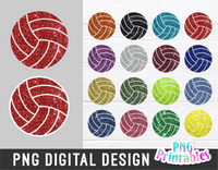 Glitter Volleyball PNG Bundle