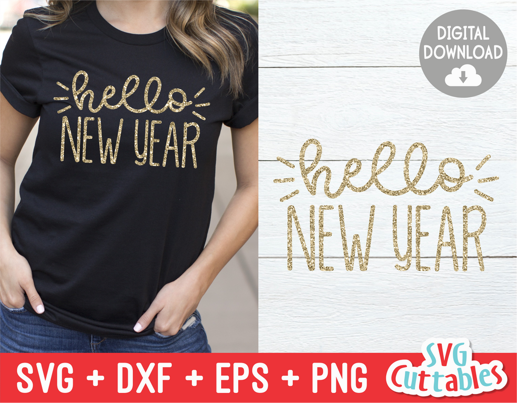 Hello New year | New Year's | Cut File