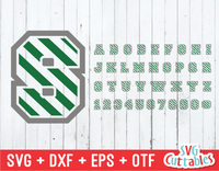 Stripes Pattern font, Striped Alphabet and numbers