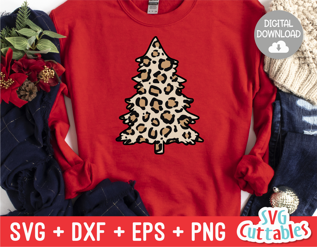 Leopard Print Christmas Tree | Christmas Cut File