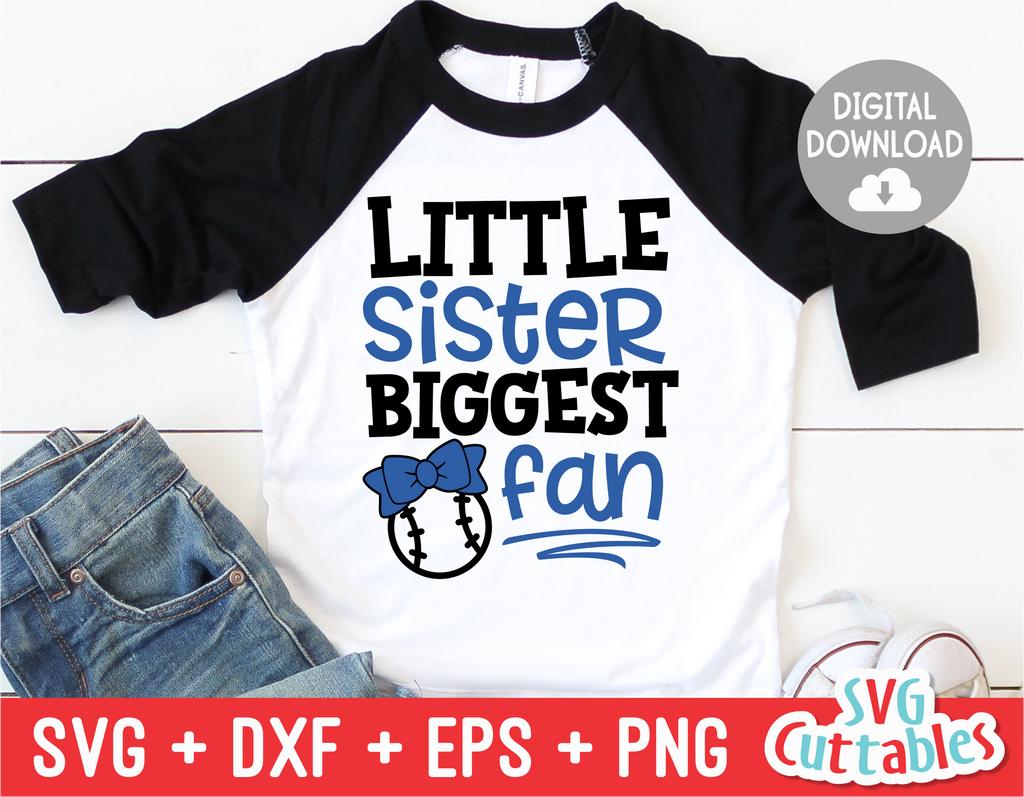 Little Sister Biggest Fan | Baseball | Softball | SVG Cut File