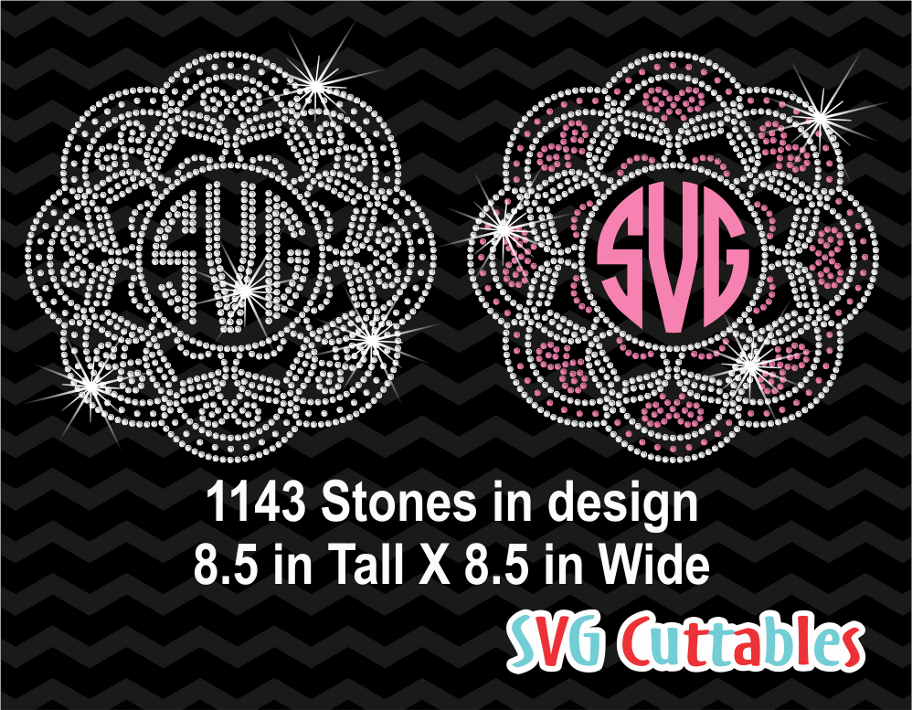 Mandala Rhinestone Monogram Frame
