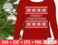 Christmas Sweater svg cut file, Merry Christmas Sweater