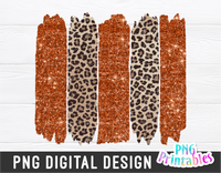 Orange and Leopard Brush Strokes | PNG Sublimation File