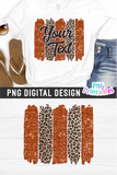 Orange and Leopard Brush Strokes | PNG Sublimation File