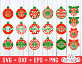 Christmas Ornament Monogram frames svg cut file