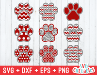 Paw Prints patterned, svg cut file